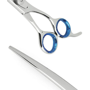 Tijeras Profesionales Manuales para Peluquería Canina, Cuchilla Curva de Acero Inoxidable, Juego de Instrumentos con Mango Azul, Peluquería Manual - Product Image 5