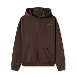Sweat à capuche zippé intégral pour homme en molleton de coton épais 430 g/m² avec surpiqûres contrastées, coupe oversize, style streetwear, hiver - Product Image 5