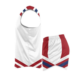 Uniformes de Atletismo para Adultos, Camiseta sin Mangas con Estampado de Bandera Roja, Blanca y Azul, Secado Rápido, Absorción de Humedad, Pantalones Cortos con Cintura Elástica - Product Image 4