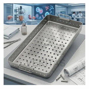 A-1 VERITAS Premium Stainless Steel Perforated Hole Galvanized Surface 5mm <b>Wire</b> Gauge Surgical <b>Mesh</b> Utility Tray Medical - Product Image 3