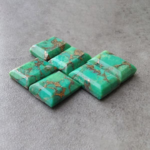 พลอยเทอร์ควอยซ์สีเขียวคุณภาพระดับ AAA+ ทรงสี่เหลี่ยมผืนผ้าเจียระไนแบบเหลี่ยมเพชรพลอย ขนาดปรับเทียบแล้ว - Product Image 6