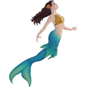Sculture da Parete in Metallo a Tema Sirena Marina, Decorazioni da Giardino per Esterni, Decorazioni Appese per Casa, Cucina a Tema Oceano, Arte Metallica Resistente - Product Image 1