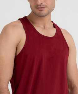 เสื้อกล้ามแขนกุดทรงโอเวอร์ไซส์ สีมารูน สำหรับผู้ชาย ยี่ห้อฮอว์คอาย สปอร์ต ผลิตจากผ้าโพลีเอสเตอร์/คอตตอนถัก สีพื้น เป็นมิตรต่อสิ่งแวดล้อม เหมาะสำหรับใส่ลำลองในฤดูร้อน - Product Image 2
