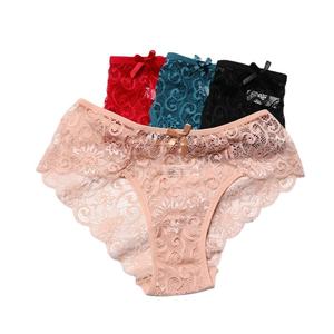 Braguitas sexys de moda, cómodas, exquisitas, de encaje, con lazo, tipo tanga, huecas, lencería para mujer - Product Image 2