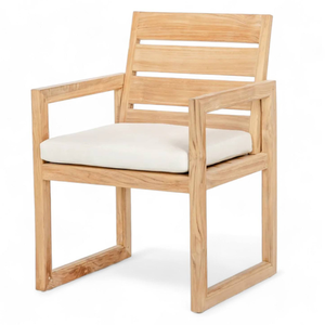 Conjunto de Sillas de Comedor para Exteriores con Diseño Minimalista y Estructura de Madera de Teca para Decoración del Hogar - Product Image 1