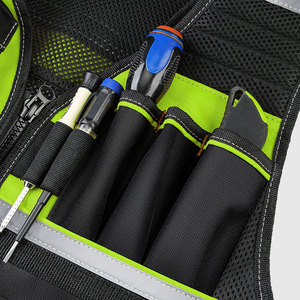 Chaleco de Trabajo para Electricistas, Resistente, Impermeable, con 10-14 Bolsillos, Reflectante, con Logotipo de Goma, Personalizable OEM - Product Image 5