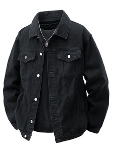 Good Quality Men Denim Jean <b>Jacket</b> Trendy Casual Streetwear Comfortable Stylish Outdoor Winter Denim <b>Jackets</b> Turn-down Collar - Product Image 1
