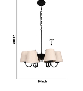 <b>Modern</b> Fabric Shade Chandelier <b>Black</b> Metal Hanging Pendant <b>Light</b> Contemporary <b>Ceiling</b> Lamp Nordic Indoor Lighting Fixture - Product Image 2