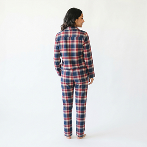 Women Fannnel <b>Pajama</b> Set 100% Cotton Mid Drawstring High Waist Sleep Over Night Wear Casual Regular Fit Plaid <b>Flannel</b> Set - Product Image 5