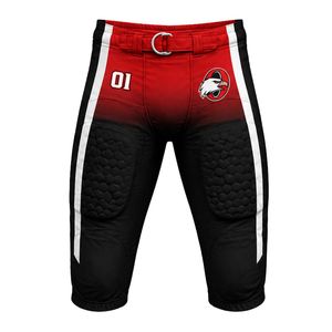 Red & Black American Football Jersey Set with Matching Protective <b>Compression</b> Shorts for Training and Match Play - Product Image 2