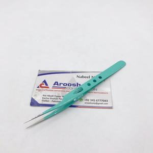 ที่หนีบขนตาปลอมทำจากสเตนเลสสีเขียวเคลือบน้ำเป็นมิตรต่อสิ่งแวดล้อม - Product Image 3