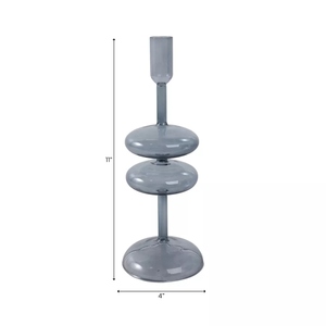 Classic design blue <b>glass</b> candle holder taper <b>candlestick</b> decorative <b>glass</b> <b>candlestick</b> holder table decor customizations options - Product Image 2