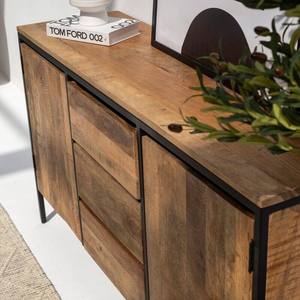 Aparador Industrial Vandana Pebble Stellar con 3 Cajones y 2 Puertas para Almacenamiento y Decoración Moderna del Hogar - Product Image 3