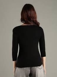 เสื้อแขนสั้นคลาสสิกสามส่วนของผู้หญิงผ้าฝ้ายคอมบ์เข้ารูปแบบพรีเมี่ยม - Product Image 2