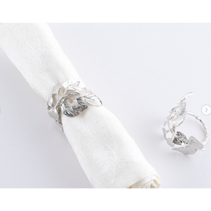 Ensemble d'anneaux de serviette en forme de fleur de lotus argentée pour mariage, banquet, fête, élégant porte-serviettes en métal floral pour repas raffinés - Product Image 4