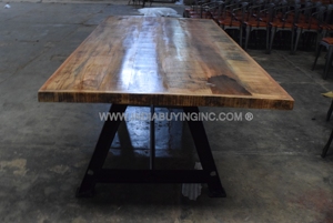 Modern Industrial High Quality Durable Heavy Cast Iron Base Mango Wood Top <b>Foldable</b> Dining <b>Table</b> for Farmhouse Home hotel - Product Image 5