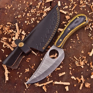 Handmade Finger Ring Damascus Steel Wood Handle Utility Knife OEM ODM EDC Hunting Outdoor Survival Camping Custom Logo/Private - Product Image 5
