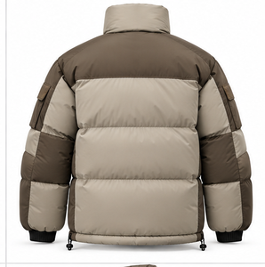 Chaqueta Acolchada Utilitaria para Hombre, Modelo 2026, Color Beige Marrón, Estilo Táctico, Múltiples Bolsillos, Cuello Alto, Abrigo de Invierno Grueso, OEM - Product Image 2