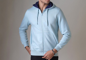 Sudadera con capucha personalizada de clase Elite para hombre, con cremallera, de algodón grueso, forro polar, lisa, transpirable, cómoda, estilo urbano. - Product Image 3