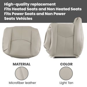 Light Tan Front Leather Seat Cover Fit for 2003-2006 Chevy Tahoe GMC Yukon Car Models - Product Image 2