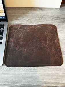 Handmade Real Leather <b>Mouse</b> Pad Anti Slip Suede Base Desk <b>Mat</b> Personalized Executive Writing Pad for Computer LMP-0048 - Product Image 2
