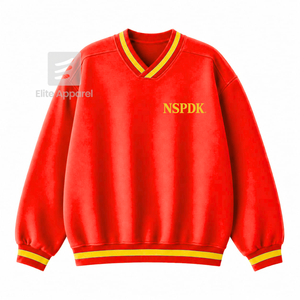 Custom NSPDK Sorority Breathable Varsity <b>Sweatshirt</b> with Embroidered Logo on Front red gold full Sleeve for Female - Product Image 1