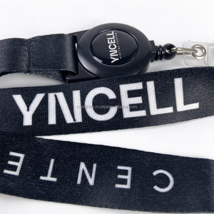 Cordón de poliéster personalizado con transferencia térmica, 100 unidades con MOQ bajo, con carrete retráctil para credencial, soporte para tarjeta de identificación con logotipo personalizado, correas para el cuello - Product Image 4