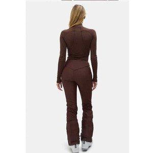 Custom Logo <b>Women</b> <b>Thermal</b> Base Layer <b>Top</b> <b>Long</b> <b>Sleeve</b> Hooded Waterproof 240g Ski Suit Stretch Compression Winter Sports Shirt - Product Image 2