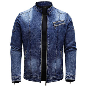 Chaqueta Vaquera de Mezclilla para Hombre, Estilo Moderno, Lavada, Ligera, al por Mayor, Moda Urbana, Estilo Hip Hop, 2024 - Product Image 1