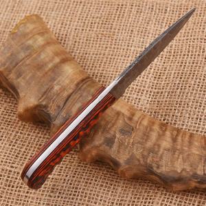 Cuchillo de Caza Artesanal de Acero de Damasco OEM con Mango de Madera Pakka, Hoja Fija Afilada como una Navaja, para Camping, Bushcraft, Supervivencia, Regalo, 3 Años de Garantía - Product Image 5