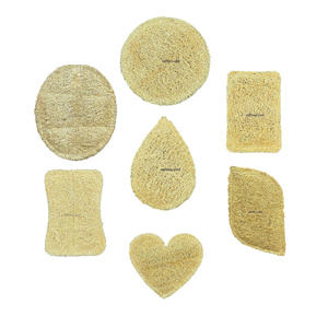 Natural Loofah Scrubber Pad Exfoliating Bath Sponge, kitchen cleaning pad Custom Size OEM Packaging - Product Image 3