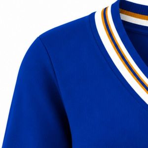 เสื้อสเวตเตอร์ไหมพรมคอวี แขนยาว สำหรับผู้หญิง แบรนด์ Custom Sigma Gamma Rho  ออกแบบตัวอักษรได้ตามต้องการ  คอเสื้อและปลายแขนเสื้อแบบริบ - Product Image 5