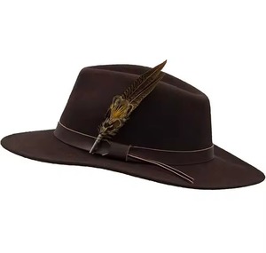 Chapeau de cowboy en cuir pleine fleur véritable, style western vieilli, à large bord, résistant à l'eau, Proventure Industry, unisexe, toutes saisons - Product Image 1