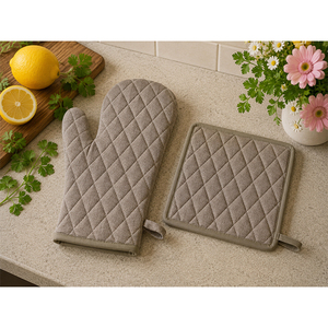 Gant de four matelassé en coton et lin de qualité supérieure |   Gant de cuisine résistant à la chaleur pour la pâtisserie, la cuisson, le barbecue et la cuisine domestique - Product Image 4