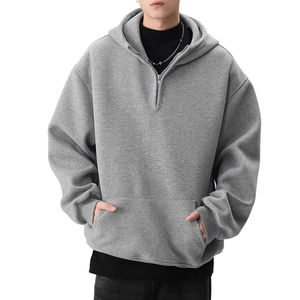 Sudaderas con capucha de moda para hombre, de hombro caído, gruesas, al por mayor, oversize, vintage, con efecto lavado, lisas - Product Image 1