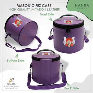 NANBA GROUP Embroidered Zipper Closure Fez <b>Case</b> Strap Large <b>Medium</b> Capacity Eco-Friendly Imitation Leather Masonic Customizable - Product Image 4