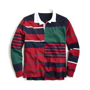 Camiseta de Manga Larga con Logotipo Personalizado de Alta Calidad, Transpirable, con Cuello a Rayas Estilo Rugby para Hombre, Teñido Liso, Impresión Digital - Product Image 4