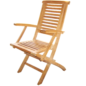 Muebles más vendidos: una silla plegable de madera de teca duradera y con un acabado liso, una silla individual de larga duración. - Product Image 1