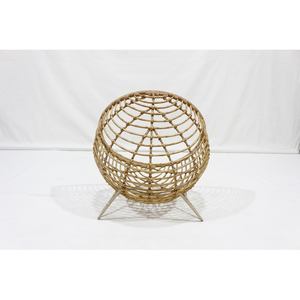 Cama Elevada Redonda para Mascotas de Mimbre de Ratán Natural con Cojín Lavable - Product Image 4