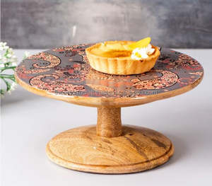 Support à gâteau en bois pour mariages rustiques Fêtes d'anniversaire Décoration intérieure et présentoir à desserts Idéal pour les gâteaux Cupcakes et pâtisseries - Product Image 1