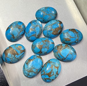 Turquesa Azul Natural, Cabujón Ovalado, Piedra Suelta, Tamaño Calibrado, Pulido, de Rajastán, para Diseñadores de Joyería, Venta al Por Mayor - Product Image 6