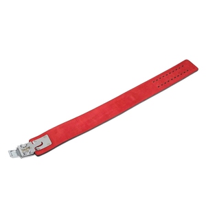 <b>Red</b> Leather Weight Lifting <b>Belt</b> Adjustable Waist Support Buckle Closure Strength Training Unisex - Product Image 2