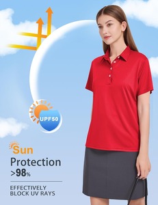 Polo pour femme de qualité supérieure, manches courtes, coupe ajustée, col boutonné, élégant, décontracté, tendance - Product Image 6