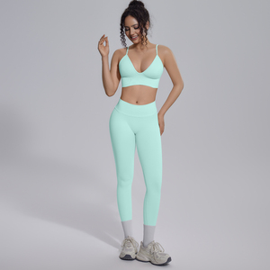 Ensemble de yoga sans couture taille haute pour femme, tenue de sport respirante pour la gym, soutien-gorge de sport et leggings deux pièces, vêtements de sport actifs - Product Image 2