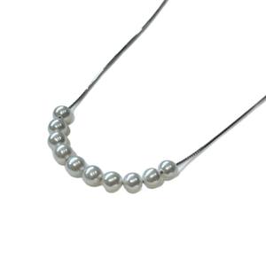 Zhuji Natural Freshwater Pearl <b>Necklace</b> 4-5mm Round <b>Small</b> Light Bulb S925 Smile Chain Lock Bone Chain Same Brand Pearl - Product Image 5