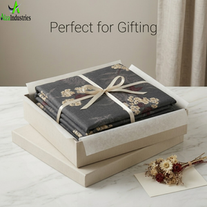 King Size Dark Grey Floral Bedsheet <b>Set</b> Soft Cotton <b>Bedding</b> <b>Set</b> with Pillow Covers Breathable Lightweight Premium Bedroom Decor - Product Image 6