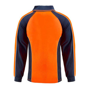 Men High Visibility Reflective Stripe Working Safety Polo <b>Shirts</b> Construction Engineer Full Sleeve Hi-Vis Security Polo <b>Shirts</b> - Product Image 2