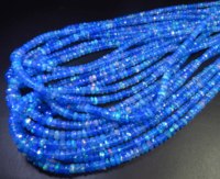 Perles d'Opale de Feu Naturelle Bleue de Haute Qualité, Teinte, Effet Flash Intense, 4-6mm, 16 Pouces, Rondelles Facettées, Effet de Couleur Changeant, Bijoux