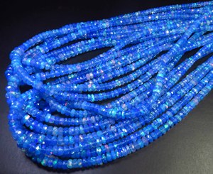Paraiba <b>Opal</b> Welo Fire Gemstone Full Flash Beads 4-6mm Natural <b>Blue</b> Welo Ethiopian <b>Opal</b> 16"Inch Faceted Rondelle Color Play <b>Opal</b> - Product Image 2