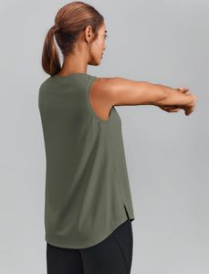 Camiseta sin mangas informal para mujer, de algodón elástico, ecológica, de secado rápido, cuello redondo, 180g, suave y transpirable para verano - Product Image 5